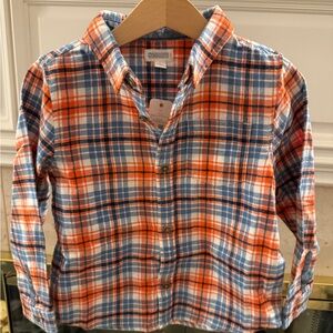 Gymboree Blue and Orange Plaid Button Down Shirt